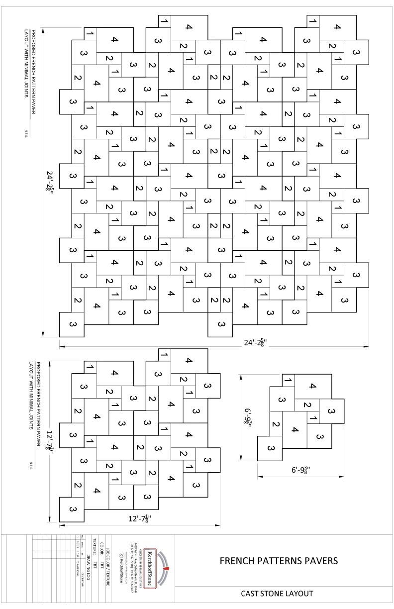 French Pattern Minimal Joints Layout